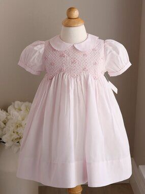 Smocked Dress Pink Embroidery Feltman Brothers Size 18M Spring Portraits